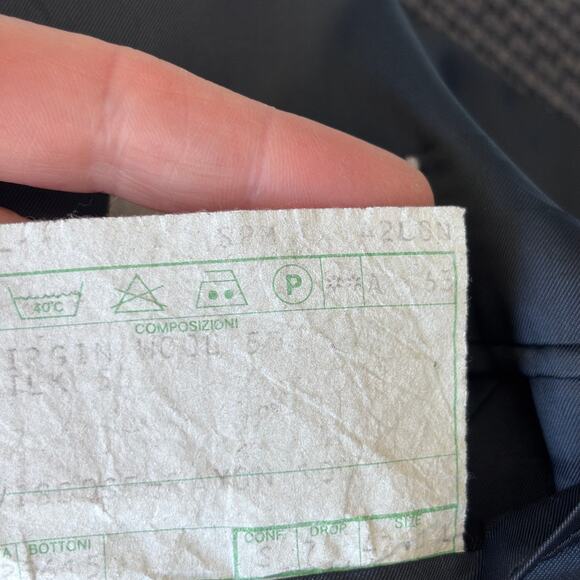 Mani Sport Coat Blazer 42L Blue Wool Silk Tweed Houndstooth Made Italy Saks READ - Picture 16 of 16